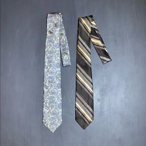 2 Lot | Philippe Longet 3” Wide Ties | Silk